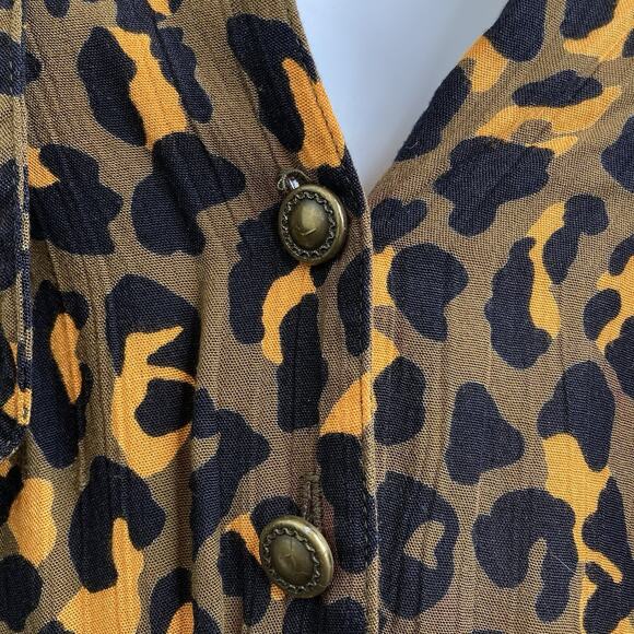 Vintage Componix Women's Cheetah Button Up Blouse Size 6 Mob Wife 80’s Glam Vibe - Picture 7 of 9